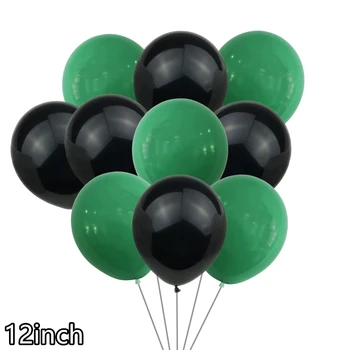 20ШТ 32-дюймовые зелено-черные украшения для вечеринки по случаю дня рождения, игра по номерам для тематической вечеринки, латексные воздушные шары из алюминиевой фольги, цифровой воздушный шар