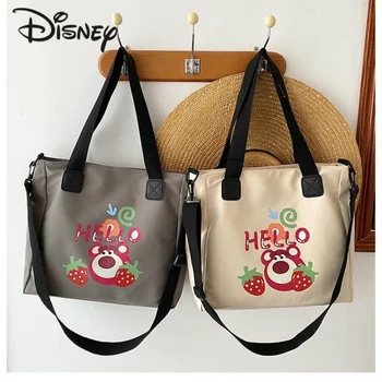 Disney Strawberry Bear, Новая женская сумка через плечо, Многофункциональная студенческая сумка для отдыха, Модная мультяшная сумка