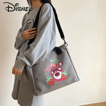 Disney Strawberry Bear, Новая женская сумка через плечо, Многофункциональная студенческая сумка для отдыха, Модная мультяшная сумка