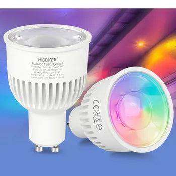 Milight Умная светодиодная лампа с регулируемой яркостью Miboxer 6W GU10 CCT с двумя белыми/RGB + CCT светодиодными прожекторными лампами