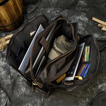 Newsbirds/ Мужская кожаная сумка для ноутбука с диагональю 15,6 дюйма, портфель для ноутбука, сумка через плечо, Мужская сумка из 100% воловьей кожи, Мужская деловая сумка