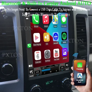 PXTON Android 12 для Dodge Ram Pickup 1500 2013-2018, Умный мультимедийный Видеоплеер, GPS-радио, 4G-навигация, CarPlay в стиле Tesla