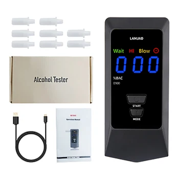 Высокоточный профессиональный полицейский цифровой тестер алкоголя в выдыхаемом воздухе Алкотестер анализатор детектор тестовое устройствоЖКэкран USB зарядка