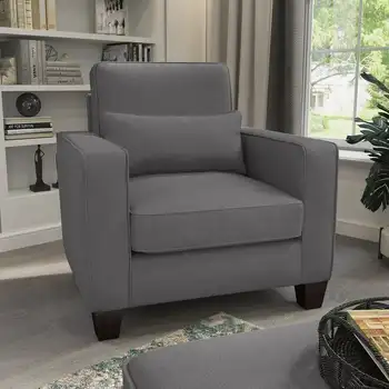 Кресло Stockton Accent с подлокотниками темно-серого цвета Microsuede