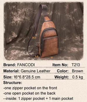 Модная Мужская сумка-мессенджер из натуральной воловьей кожи, повседневная Винтажная сумка через плечо, Мужская Нагрудная сумка, Маленький рюкзак T213