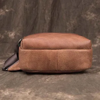 Модная Мужская сумка-мессенджер из натуральной воловьей кожи, повседневная Винтажная сумка через плечо, Мужская Нагрудная сумка, Маленький рюкзак T213