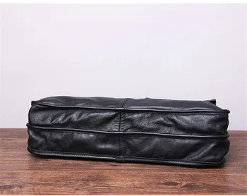 Модный повседневный мужской портфель из натуральной кожи, деловая рабочая сумка из натуральной воловьей кожи, черные сумки-мессенджеры для ноутбука юриста