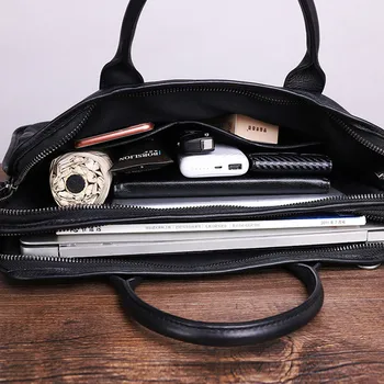 Модный повседневный мужской портфель из натуральной кожи, деловая рабочая сумка из натуральной воловьей кожи, черные сумки-мессенджеры для ноутбука юриста