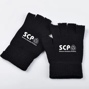 Перчатки SCP, Специальные процедуры удержания логотипа, основа, перчатки для Косплея, Теплые вязаные перчатки на полпальца, Реквизит, подарок
