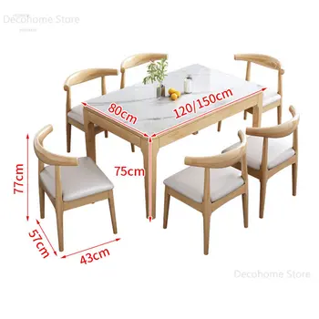 Скандинавские современные обеденные столы из шифера, Прямоугольный обеденный стол из массива дерева для небольшой квартиры, Креативные Офисные столы для переговоров